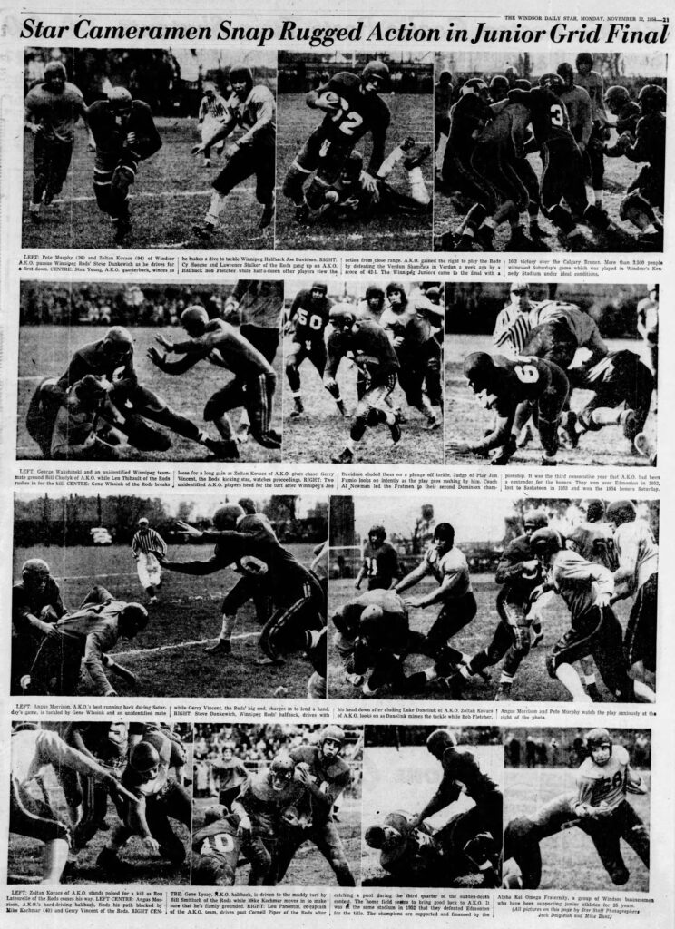 Photos of the 1954 Canadian junior final (Windsor Star)
