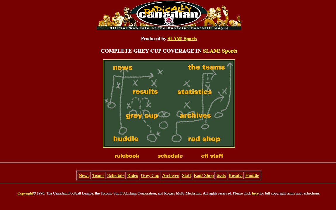 CFL Homepage 1996