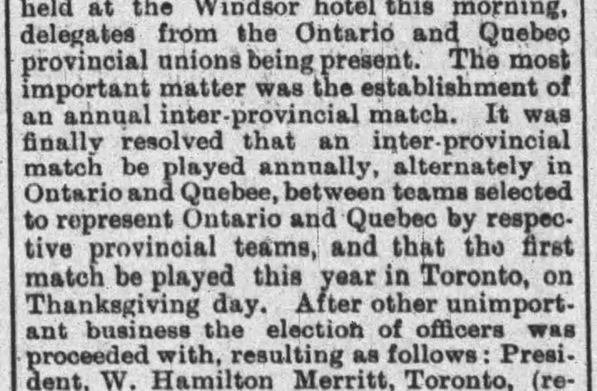 Canadian Football’s Quirky Playoffs, Part II: No Dominion Championship in 1885, An All-Star Game Instead