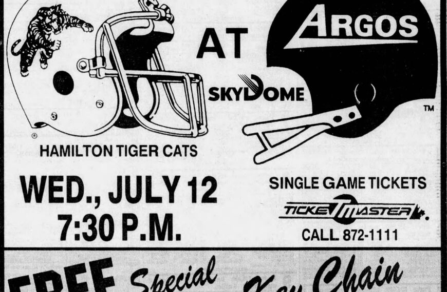 Ad for the CFL opener at SkyDome