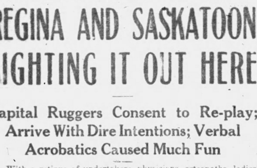 1921 Saskatchewan Provincial Championship Game Protested and Replayed